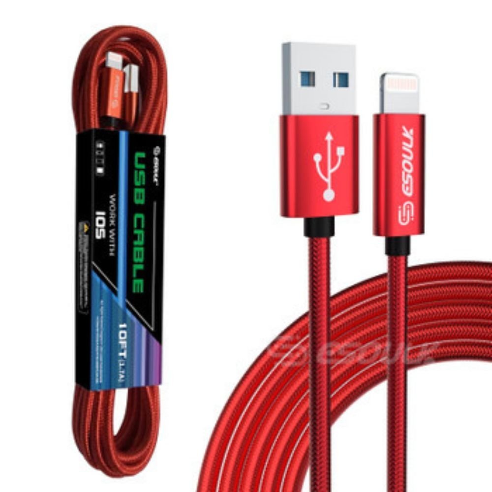 10FT Lightning Cable For IPhone XS/XR/XS MAX 1.7A - Dynamic Power Supply - Charging Cable