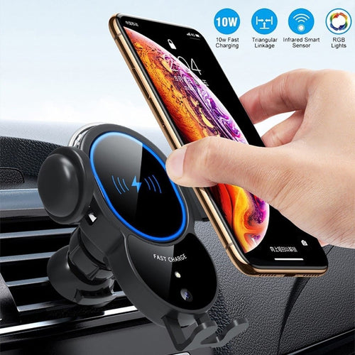 10W Wireless Automatic Clamping Mount Fast Charger For Your Car - Dynamic Power Supply - Battery Charger