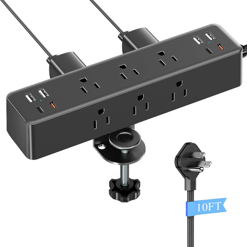17-in-1 Desk Clamp Surge Protector Power Strip with USB Charging - Dynamic Power Supply - Surge Protector / Power Strip