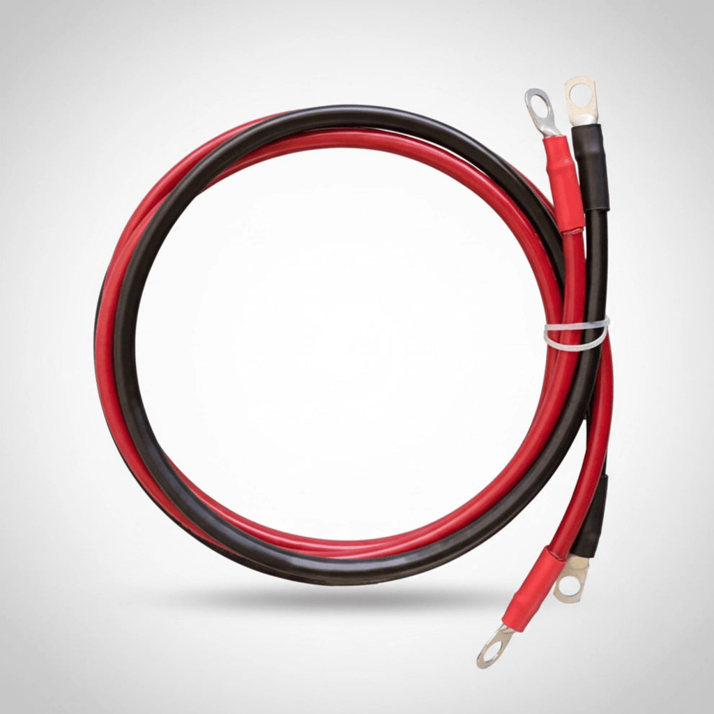 5FT Battery Inverter Cables 4AWG, 25mm² Power Cables with 3/8" Ring Lugs-2