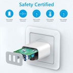 2-Pack 3-Port USB Wall Chargers – Compact Fast Charging USB Power Adapters - Dynamic Power Supply - Wall Charger