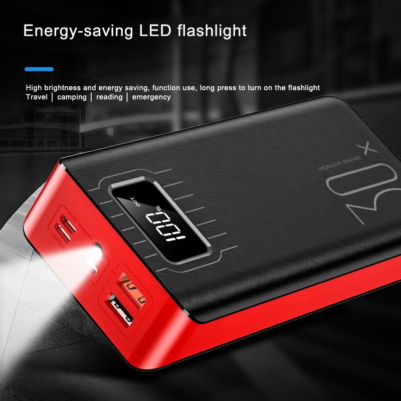 20000mAh External Battery Power Bank Dual USB With LED Flashlight - Dynamic Power Supply - Power Bank
