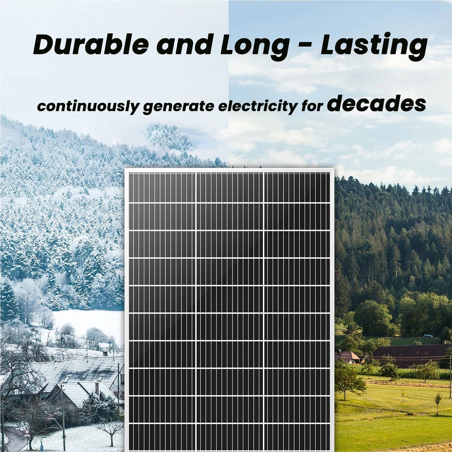 200W Rigid Solar Panels w/ cable and connector - Dynamic Power Supply - 