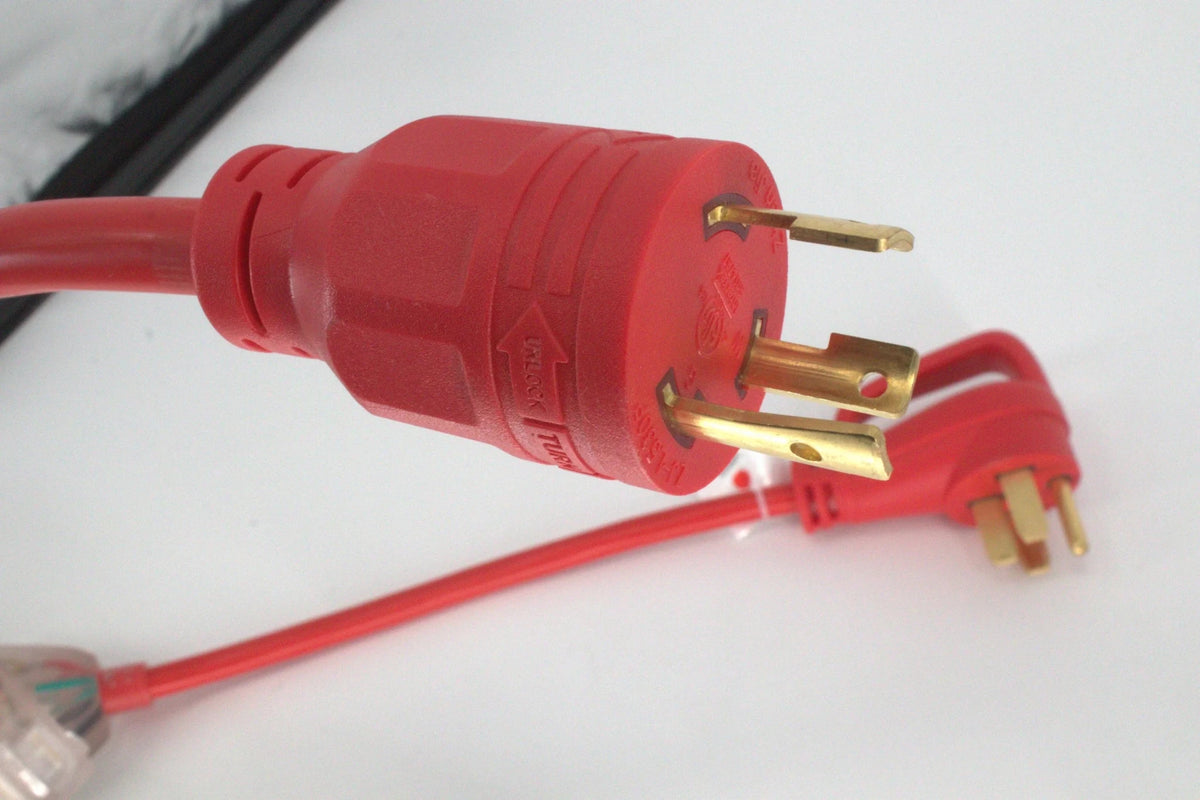 30 Amp Generator Adapter Cord L5-30P to 3x 5-15R Outlets - Dynamic Power Supply - Extension Cable