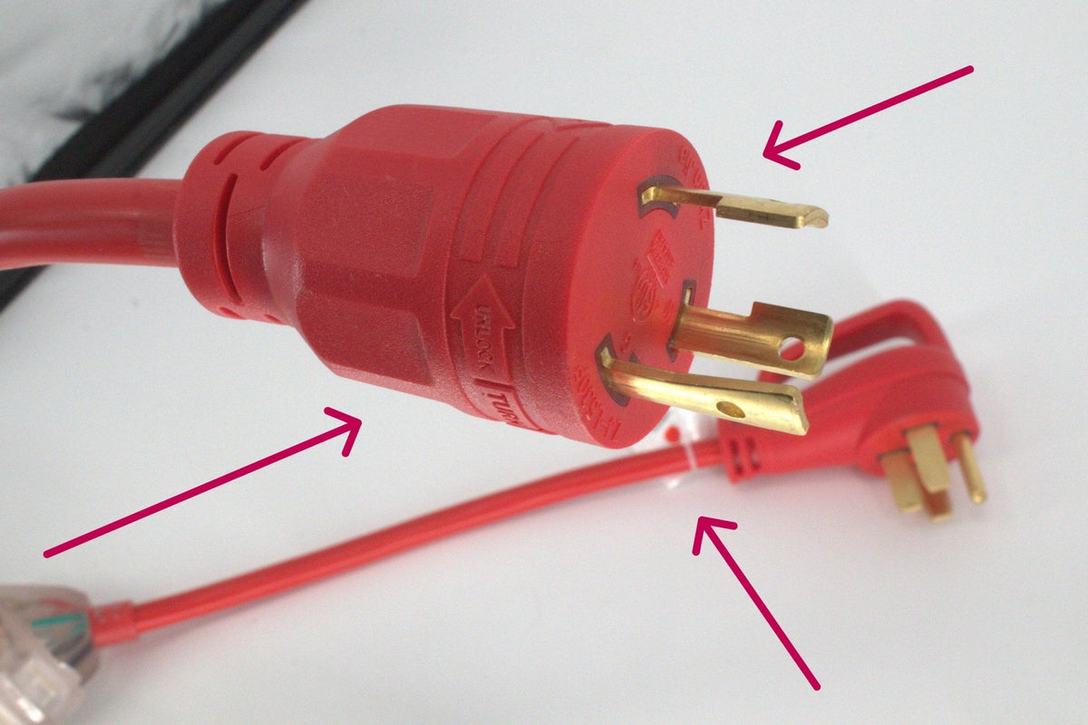 30 Amp Generator Adapter Cord L5-30P to 3x 5-15R Outlets - Dynamic Power Supply - Extension Cable