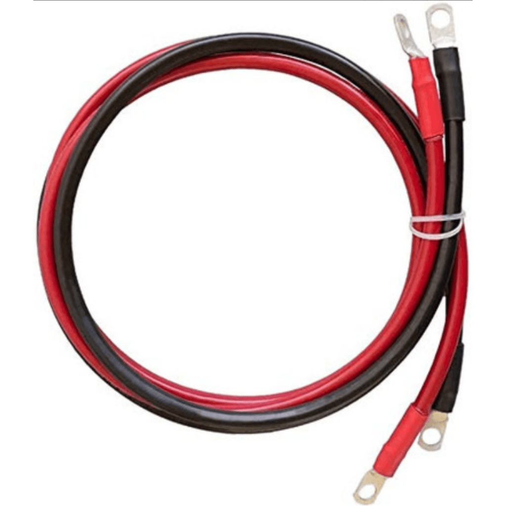 5FT Battery Inverter Cables 4AWG, 25mm² Power Cables with 3/8" Ring Lugs-0
