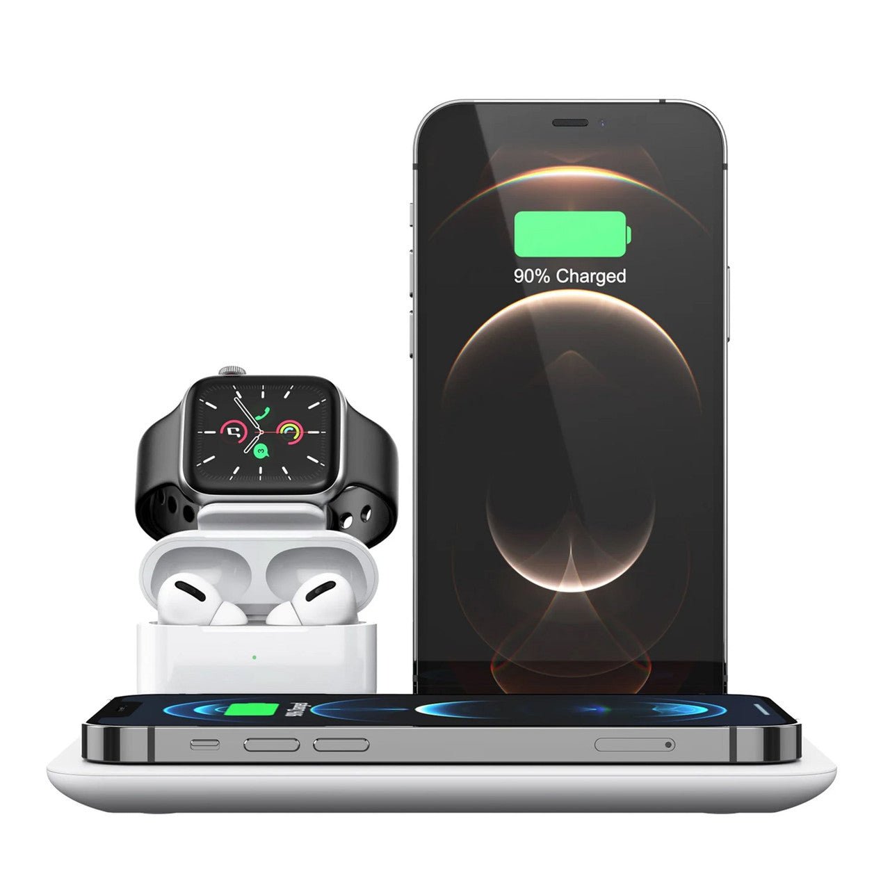 4-in-1 Wireless Charging Station for iPhone, Apple Watch & AirPods - Dynamic Power Supply - Wireless Charging Station