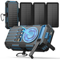 50000mAh Solar Power Bank – Magnetic Wireless Charger with Hand Crank, 4 Solar Panels & Built-In Charging Cables - Dynamic Power Supply - Power Bank