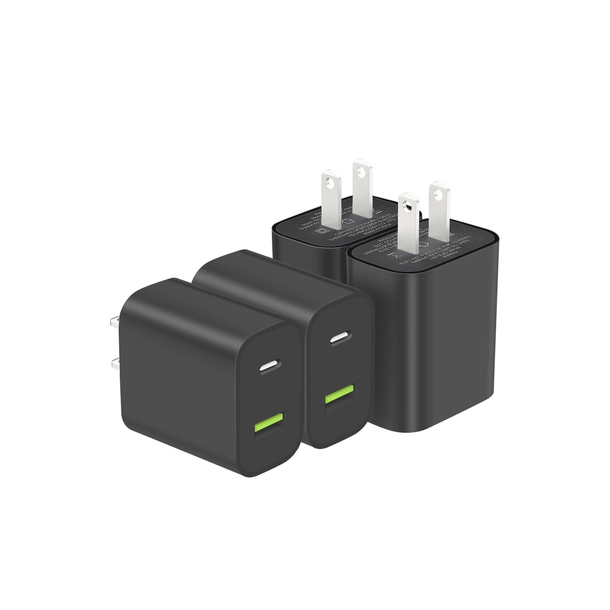 2 Pack USB C Charger Block, Dual Port Type C Wall Charger Fast Charging 20W Power Adapter Cube for iPhone 14/14 Pro/14 Pro Max/14 Plus/13/12/11, XS/XR/X, iPad, Samsung, More