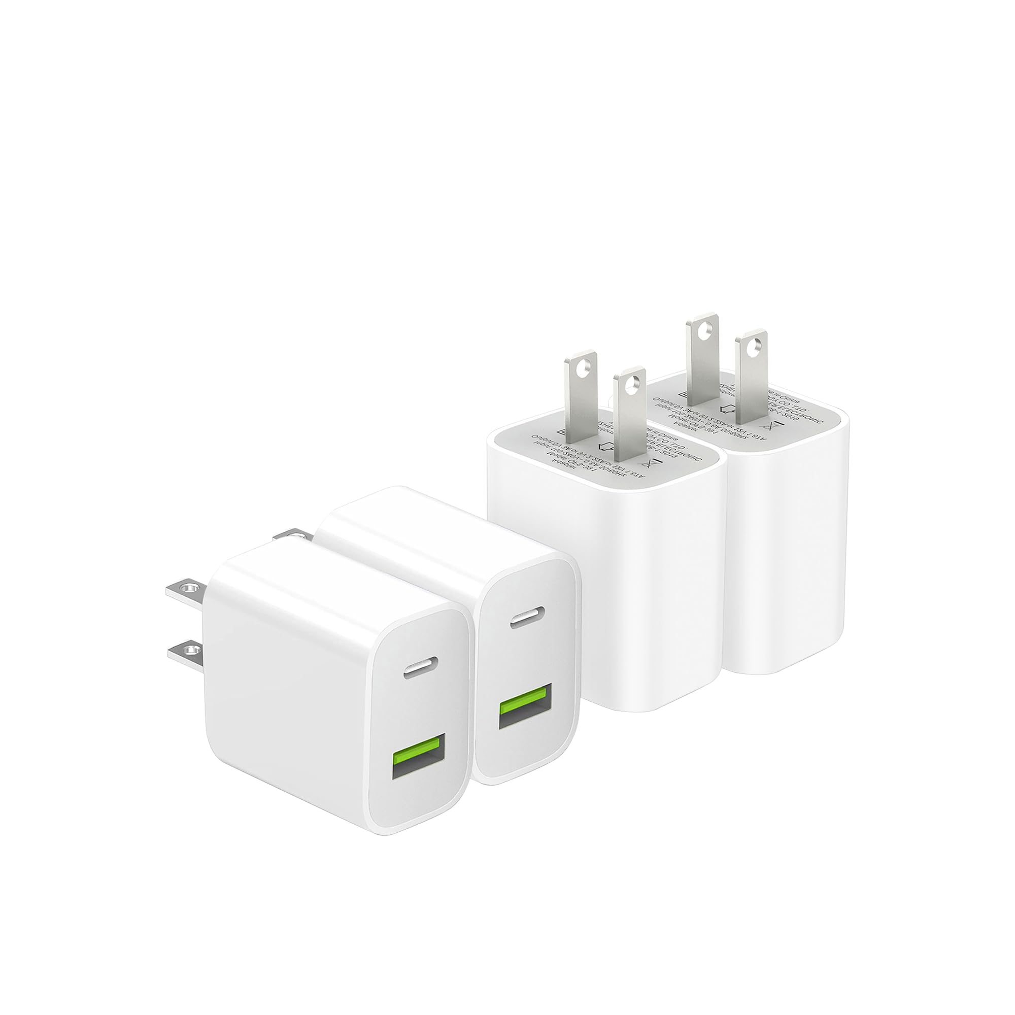 2 Pack USB C Charger Block, Dual Port Type C Wall Charger Fast Charging 20W Power Adapter Cube for iPhone 14/14 Pro/14 Pro Max/14 Plus/13/12/11, XS/XR/X, iPad, Samsung, More