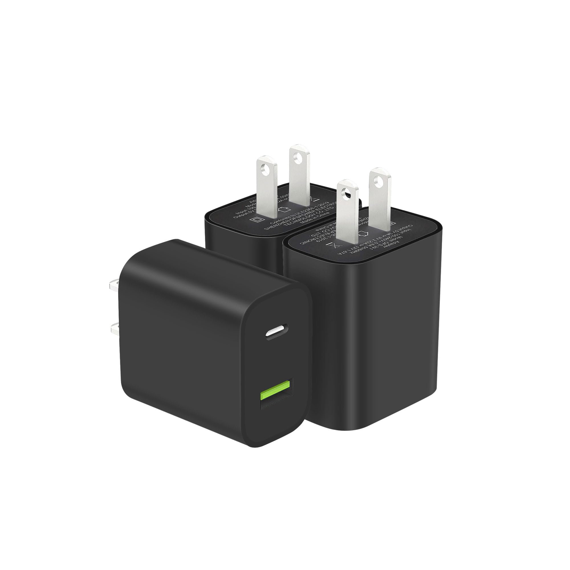 2 Pack USB C Charger Block, Dual Port Type C Wall Charger Fast Charging 20W Power Adapter Cube for iPhone 14/14 Pro/14 Pro Max/14 Plus/13/12/11, XS/XR/X, iPad, Samsung, More