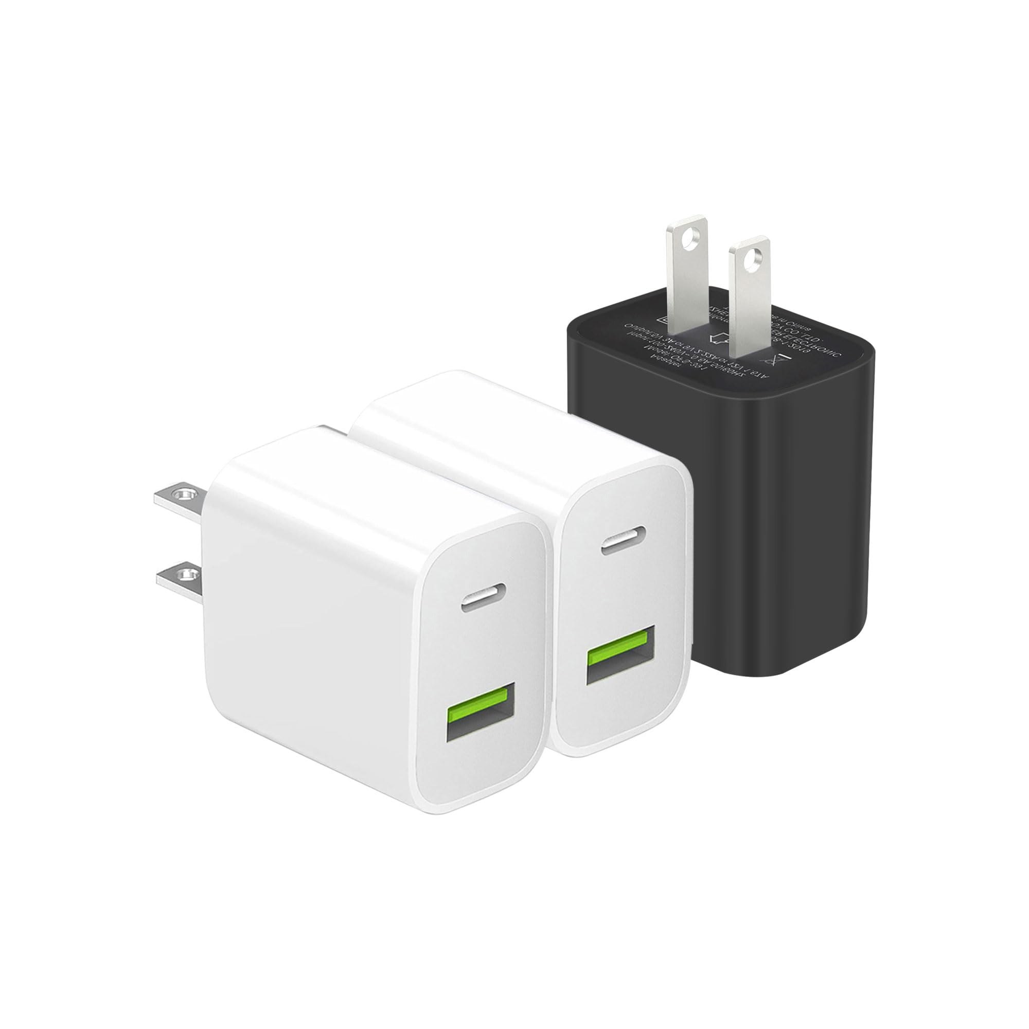 2 Pack USB C Charger Block, Dual Port Type C Wall Charger Fast Charging 20W Power Adapter Cube for iPhone 14/14 Pro/14 Pro Max/14 Plus/13/12/11, XS/XR/X, iPad, Samsung, More