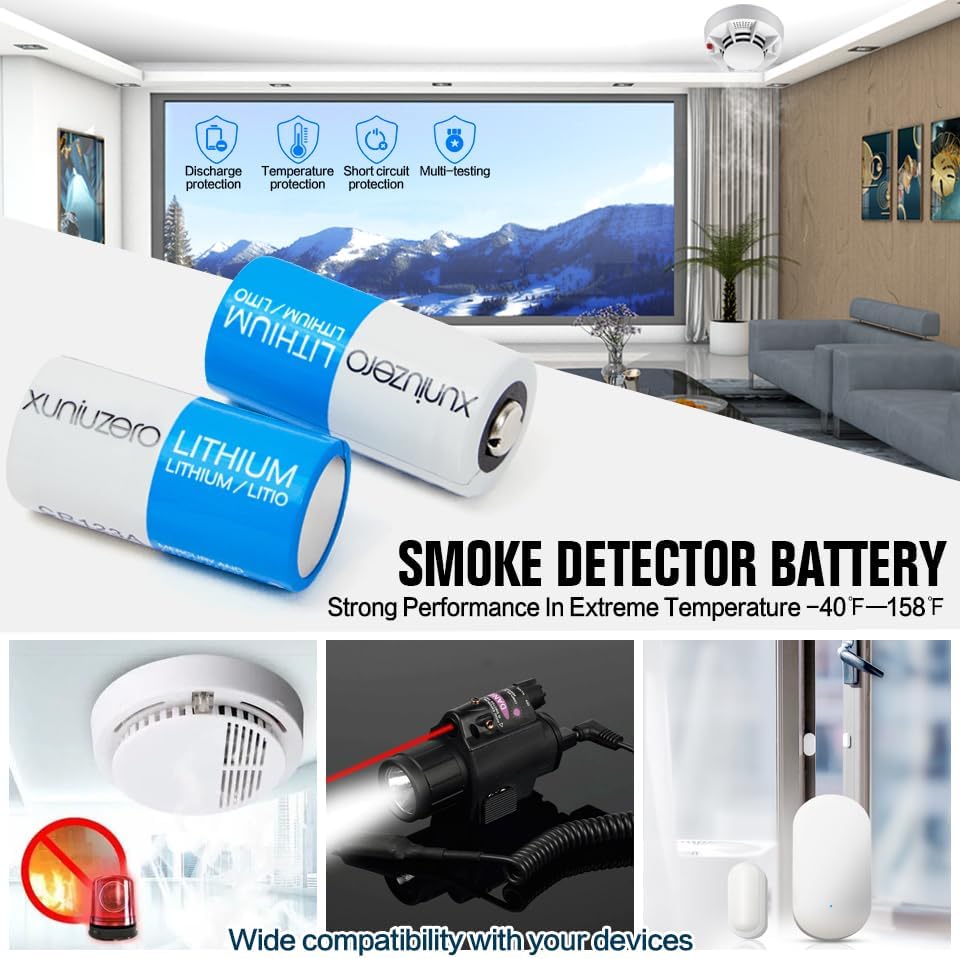 CR123A 3V Batteries (6-Pack) Photo Non-Rechargeable Lithium Battery 3 Volt 123 Lithium Battery 10 Years Shelf Life