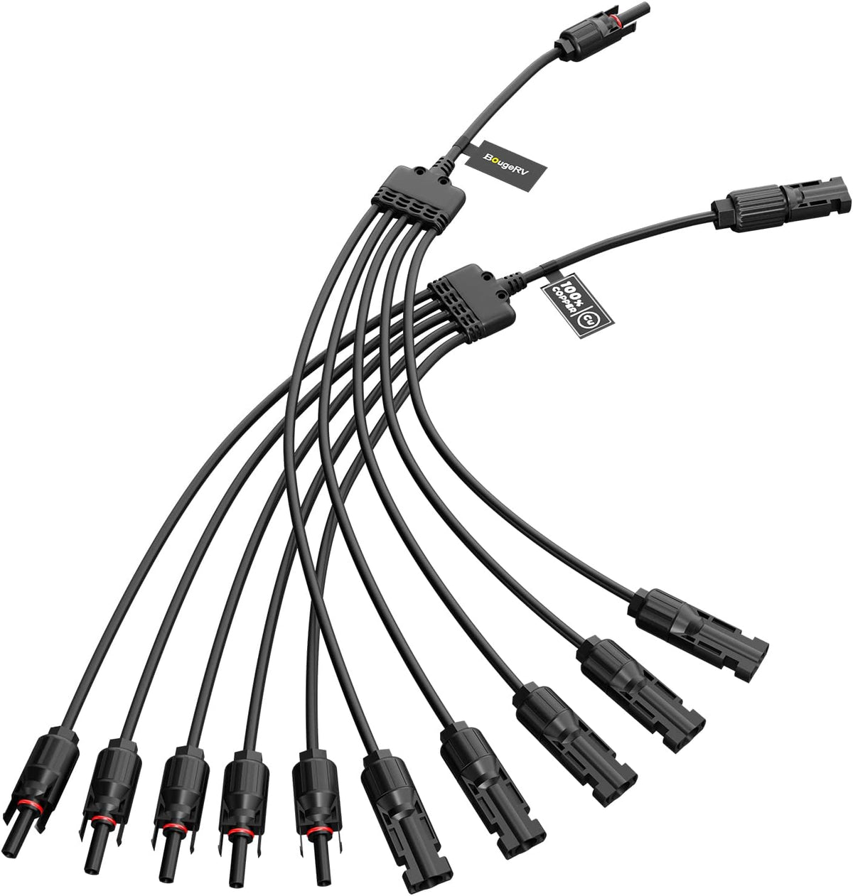 1-to-5 MC4 Solar Y Branch Connector Kit for Parallel Solar Panels
