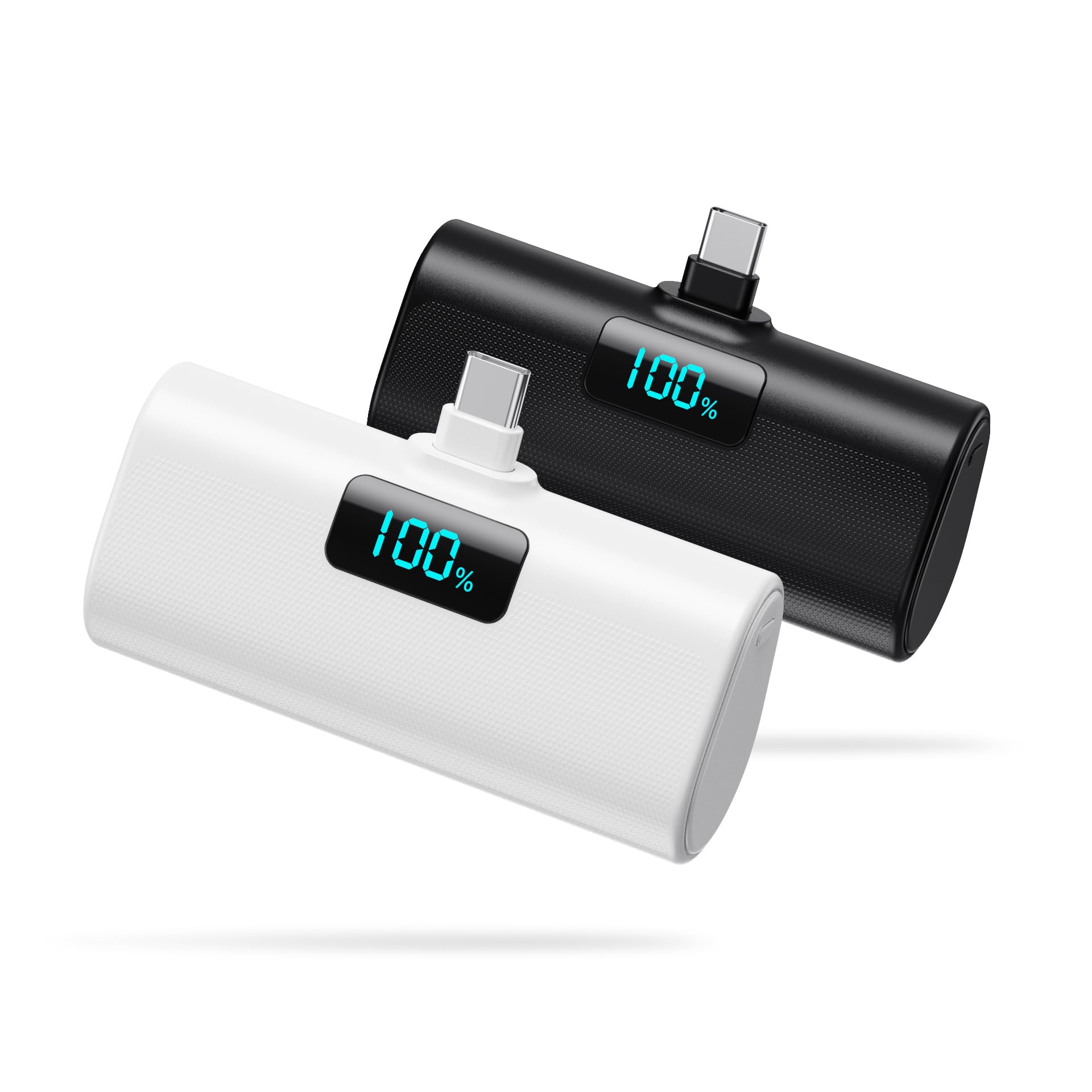 [2-Pack]Portable Charger for iPhone 17/16/15 Series,Upgraded 5200mAh PD USB C Power Bank Built-in USB-C Connector, Battery Pack Compatible with iPhone 17/17 Pro/17 Pro Max/16/15 Series,Samsung,Android