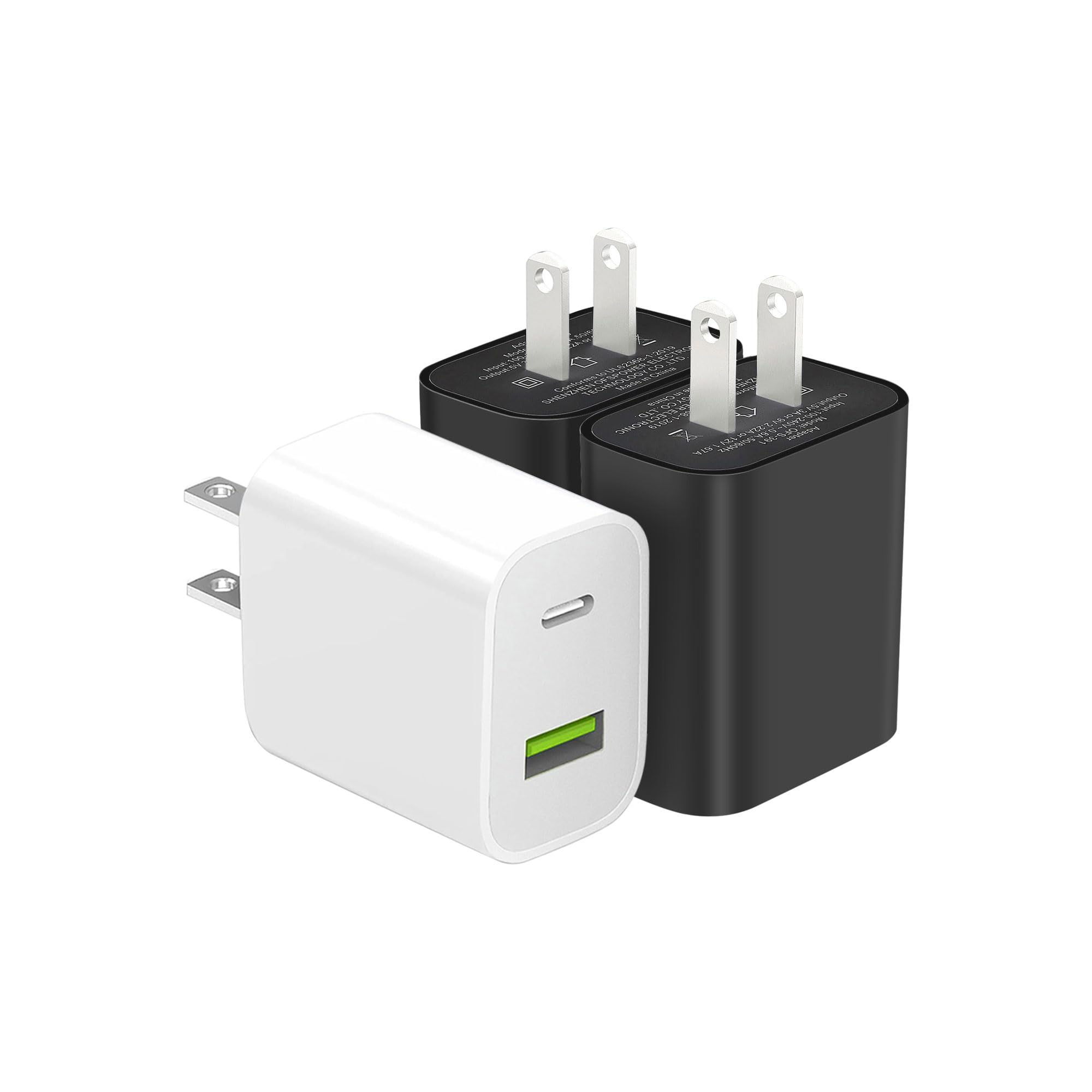 2 Pack USB C Charger Block, Dual Port Type C Wall Charger Fast Charging 20W Power Adapter Cube for iPhone 14/14 Pro/14 Pro Max/14 Plus/13/12/11, XS/XR/X, iPad, Samsung, More