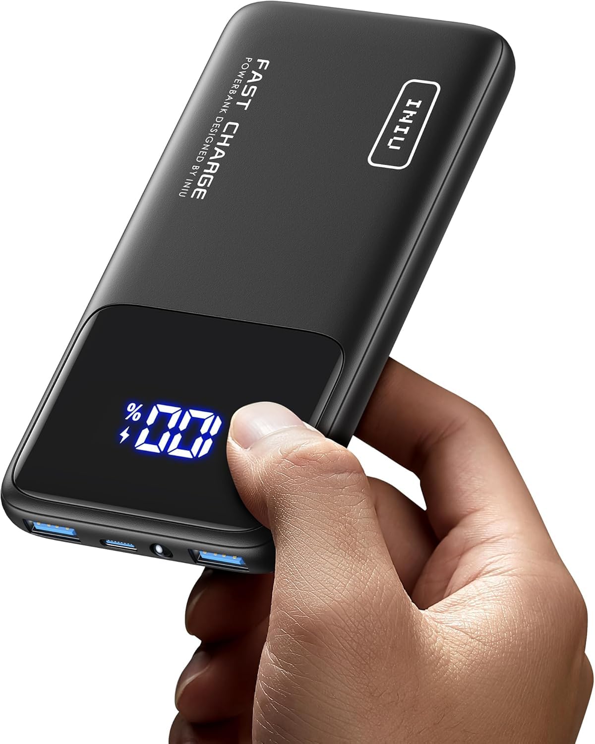 INIU Small Portable Charger, 45W PD Fast Charging 10000mAh Power Bank, Battery Pack with Attached USB C Cable, Travel Essentials Powerbank for iPhone 17 16 15 14 Pro Air, Xiaomi, Samsung S25 S24 etc