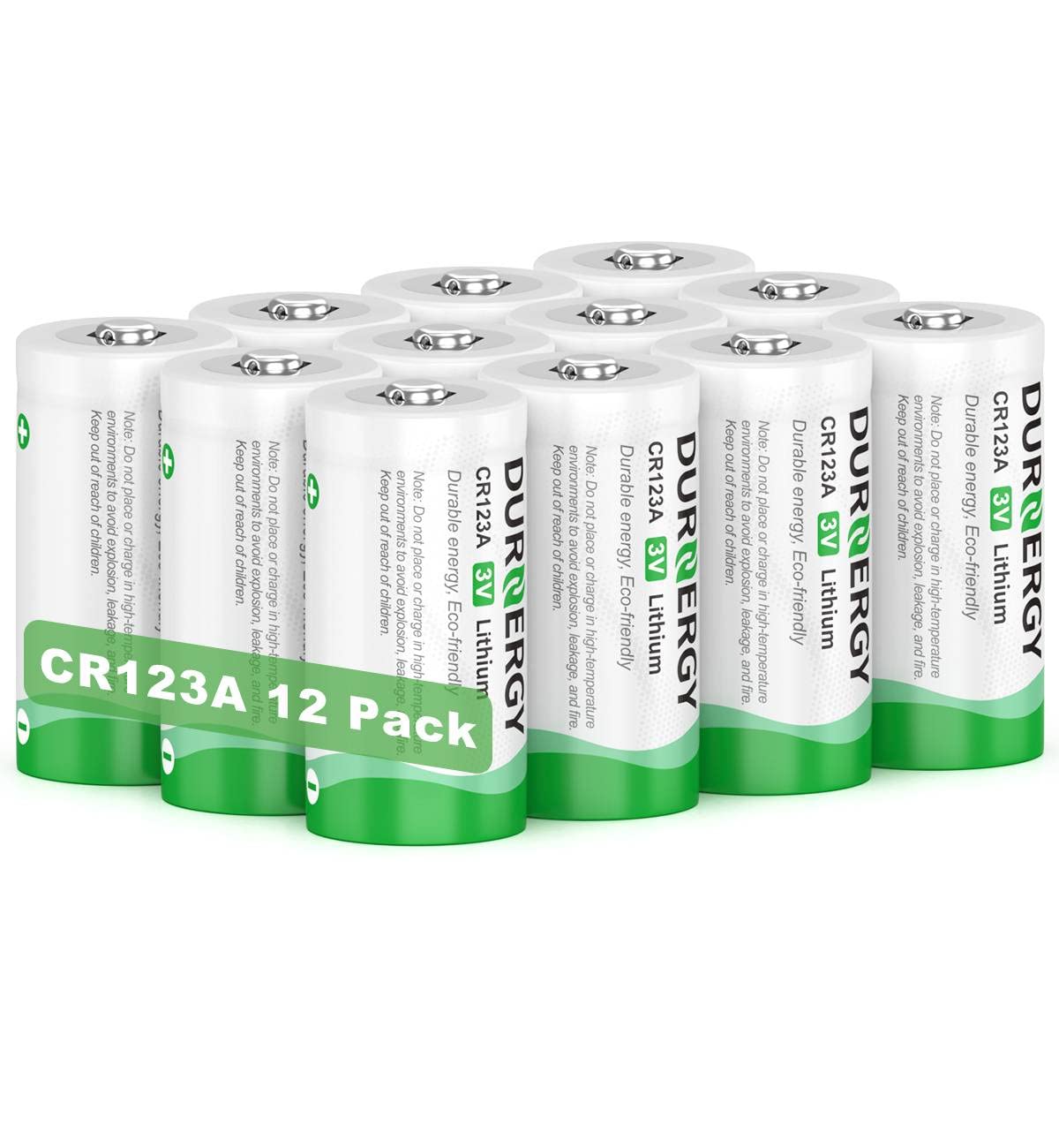 DURNERGY CR123A Lithium Batteries 12 Pack 3 Volt 10 Year Shelf Life High Power 123A Battery Compatible with CR17345, CR17335