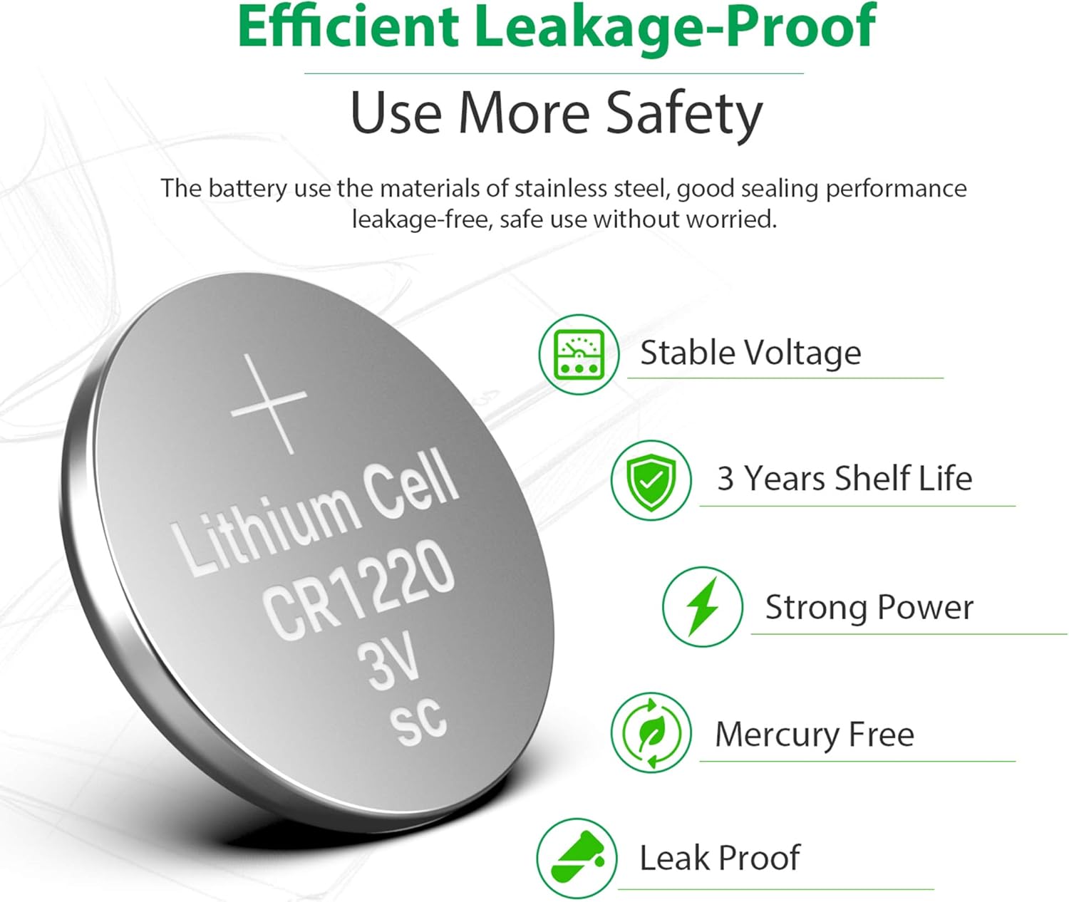 LiCB 10 Pack CR1220 3V Lithium Battery CR 1220