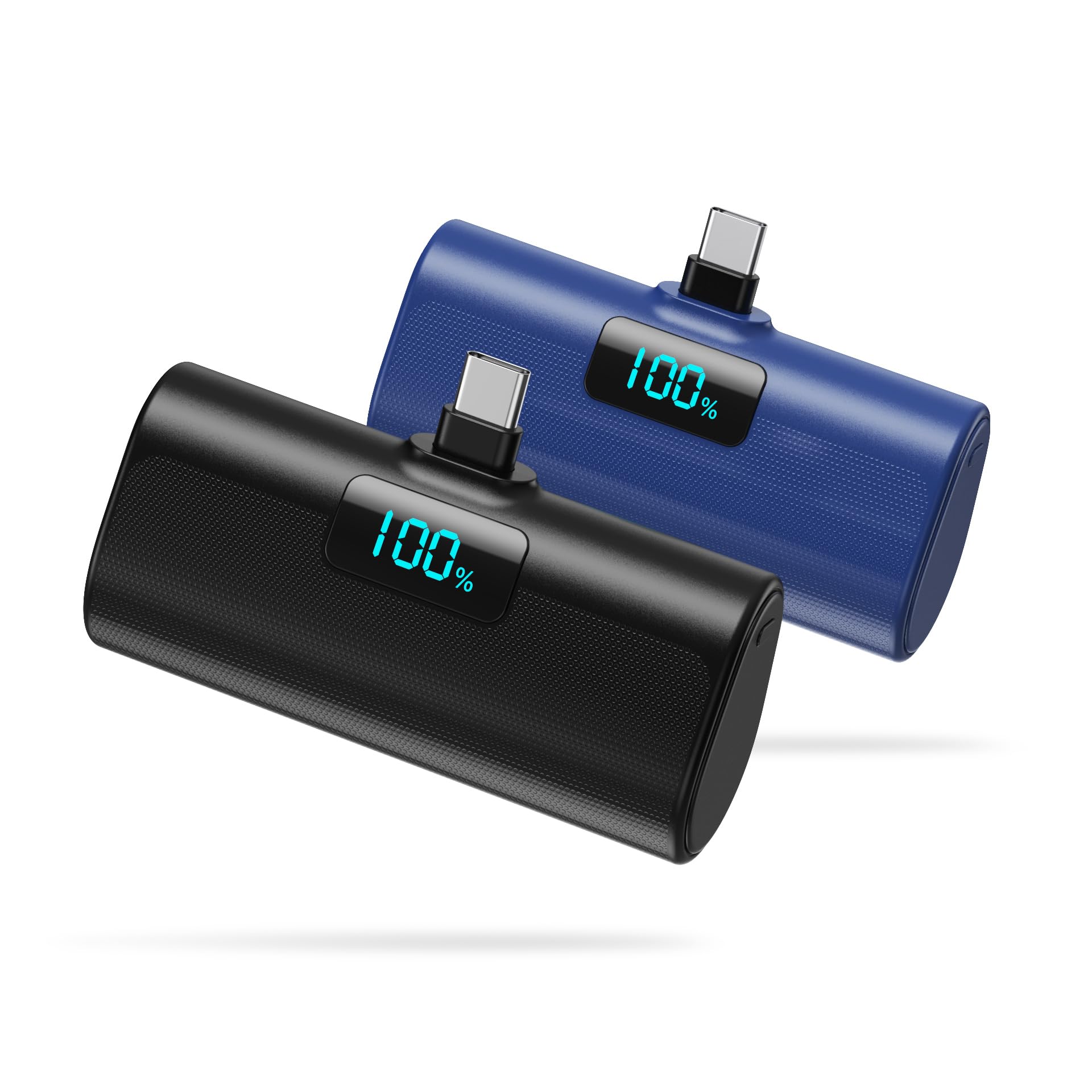 [2-Pack]Portable Charger for iPhone 17/16/15 Series,Upgraded 5200mAh PD USB C Power Bank Built-in USB-C Connector, Battery Pack Compatible with iPhone 17/17 Pro/17 Pro Max/16/15 Series,Samsung,Android