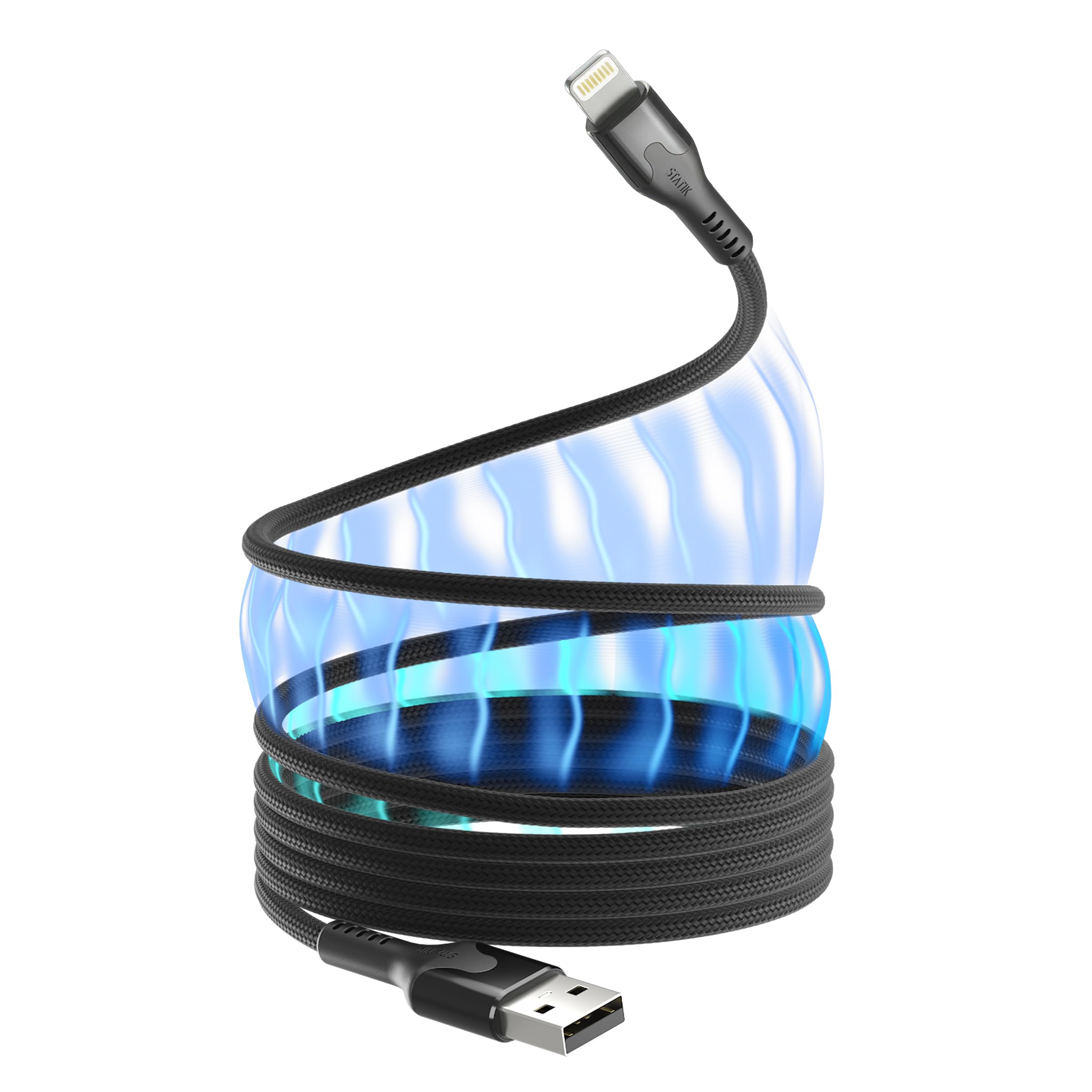 Statik MagStack USB to USB C Cable, A to Type C Charger Fast Charging Phone Charger Cord, On The Go Magnetic Charging Cable for Car, Compatible with iPhone 16 Pro Max, 15, Galaxy S24, 27W 3FT/1M