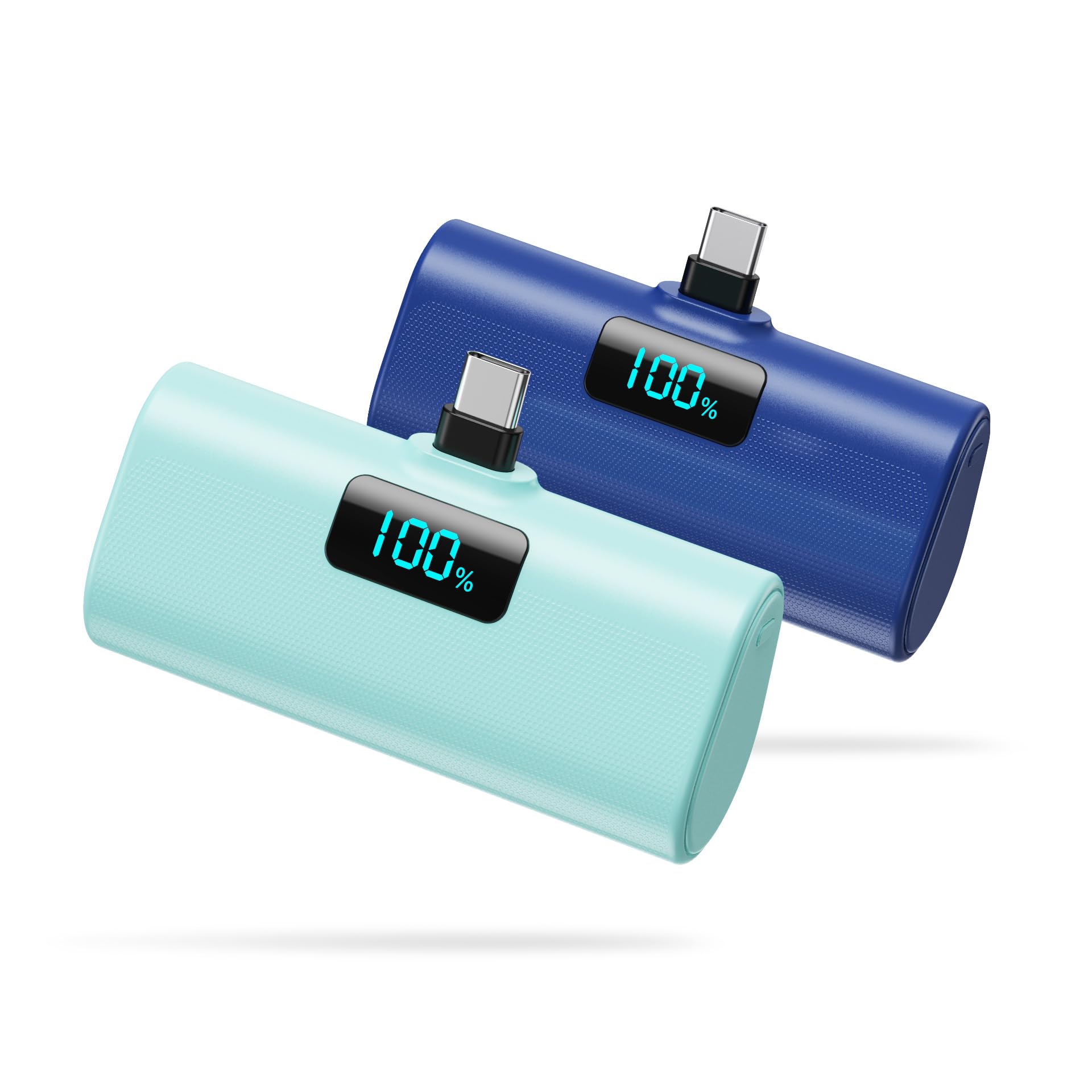 [2-Pack]Portable Charger for iPhone 17/16/15 Series,Upgraded 5200mAh PD USB C Power Bank Built-in USB-C Connector, Battery Pack Compatible with iPhone 17/17 Pro/17 Pro Max/16/15 Series,Samsung,Android