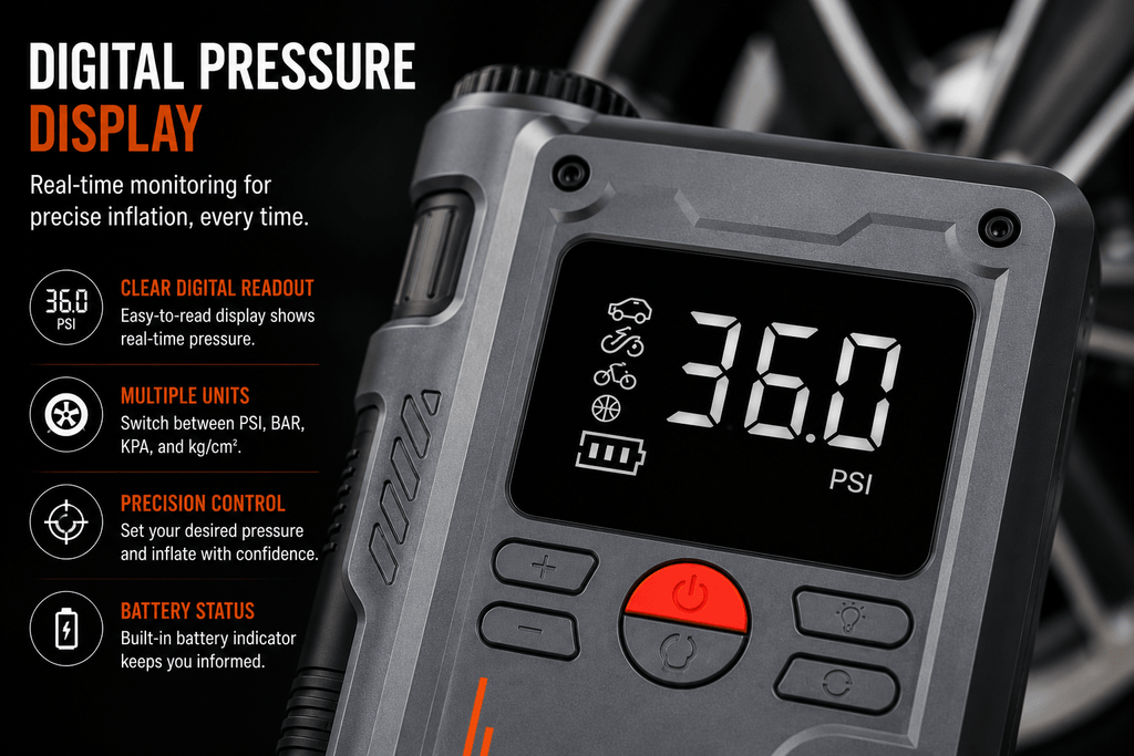 8000mAh Portable Jump Starter & Air Compressor w/ USB-C - Dynamic Power Supply - Tools > Air Compressor > Air Compressors