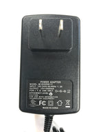 The Naxa AC Adapter Power Supply Charger (12V, 3A, 36W, 2.1mm x 5.5mm) for LED LCD TVs up to 15" is black with two metal prongs and a label showing specs, efficiency, safety certifications, and "Made in China.
