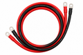 Two 5FT 4 AWG battery inverter cables—one red, one black—each with 3/8 in ring terminals at both ends, ideal for inverters, jumper cables, or solar power systems.