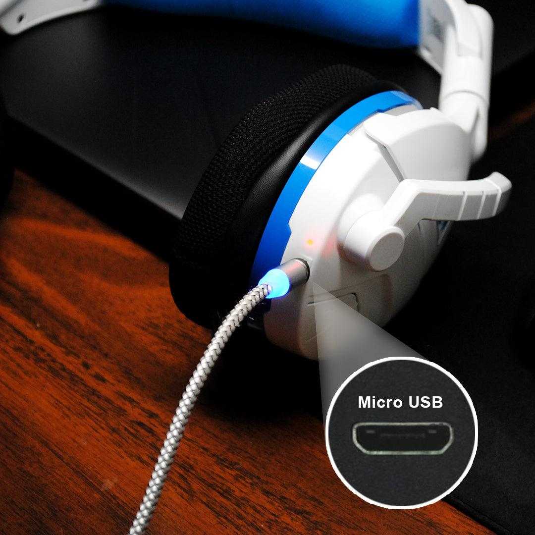 Magnetic USB Charging Cable, 3 in 1 Nylon Cord, Compatible with Micro USB, Type C, and Apple Products
