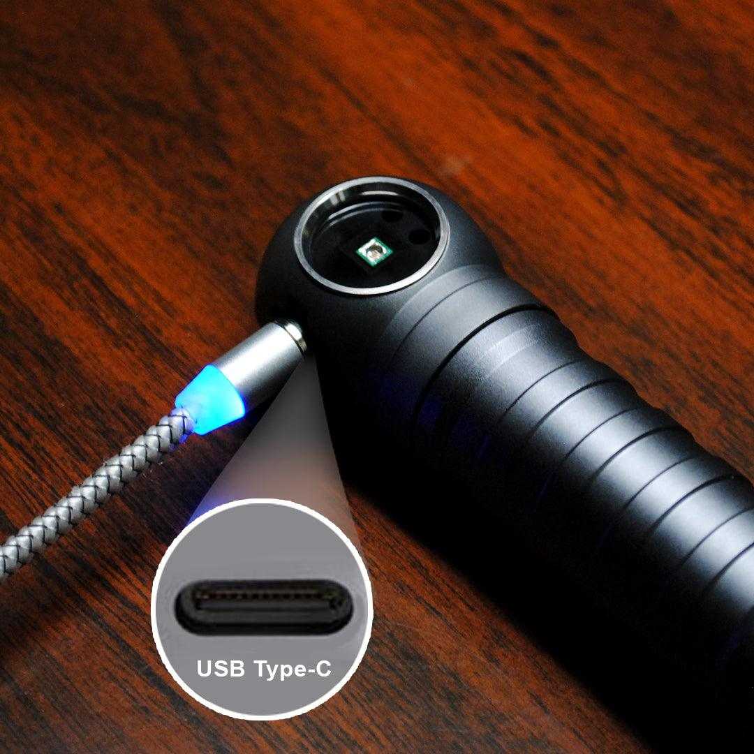 Magnetic USB Charging Cable, 3 in 1 Nylon Cord, Compatible with Micro USB, Type C, and Apple Products