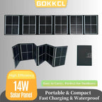 14W / 7W Portable Solar Panel Waterproof Solar Charger – Foldable Monocrystalline USB Charging Panel-1