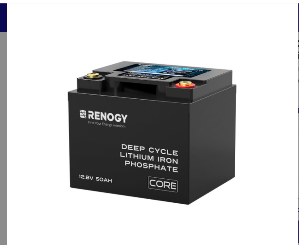 A black 12.8V 20Ah Lithium Iron Phosphate Battery with two top terminals and a digital display, ideal for use as a trolling motor battery, is shown against a white background.