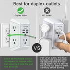 5-Outlet Wall Surge Protector with USB – 1680 Joules, 5 AC Outlets, 3 USB-A & USB-C Charging Ports, Wall Outlet Extender