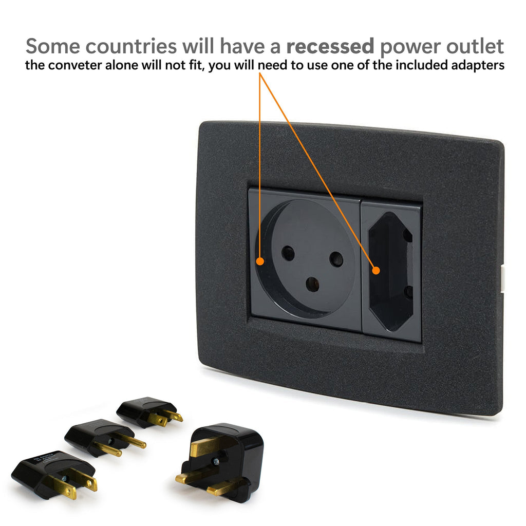 Step-Down Travel Voltage Converter and Adapter Kit with Pouch-4
