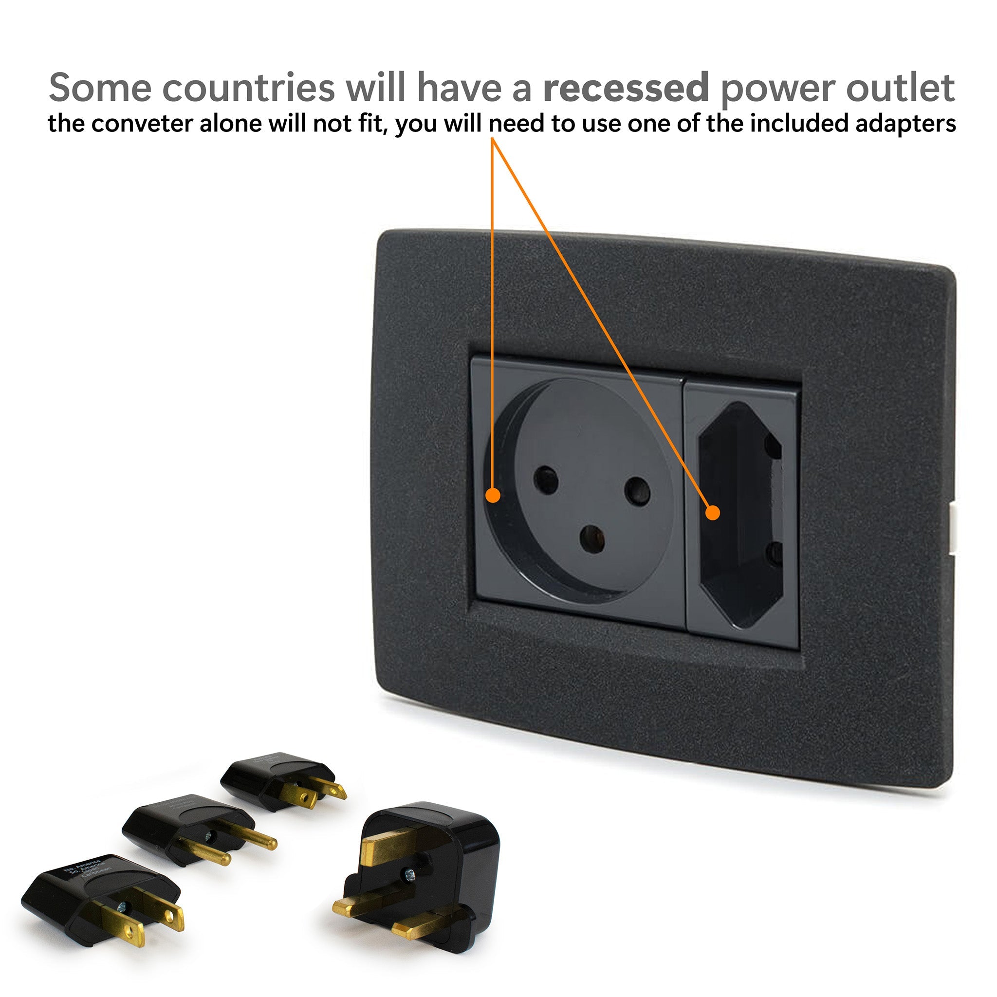Step-Down Travel Voltage Converter and Adapter Kit with Pouch-4