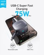 Anker Nano 75W Car Charger - Dynamic Power Supply - 