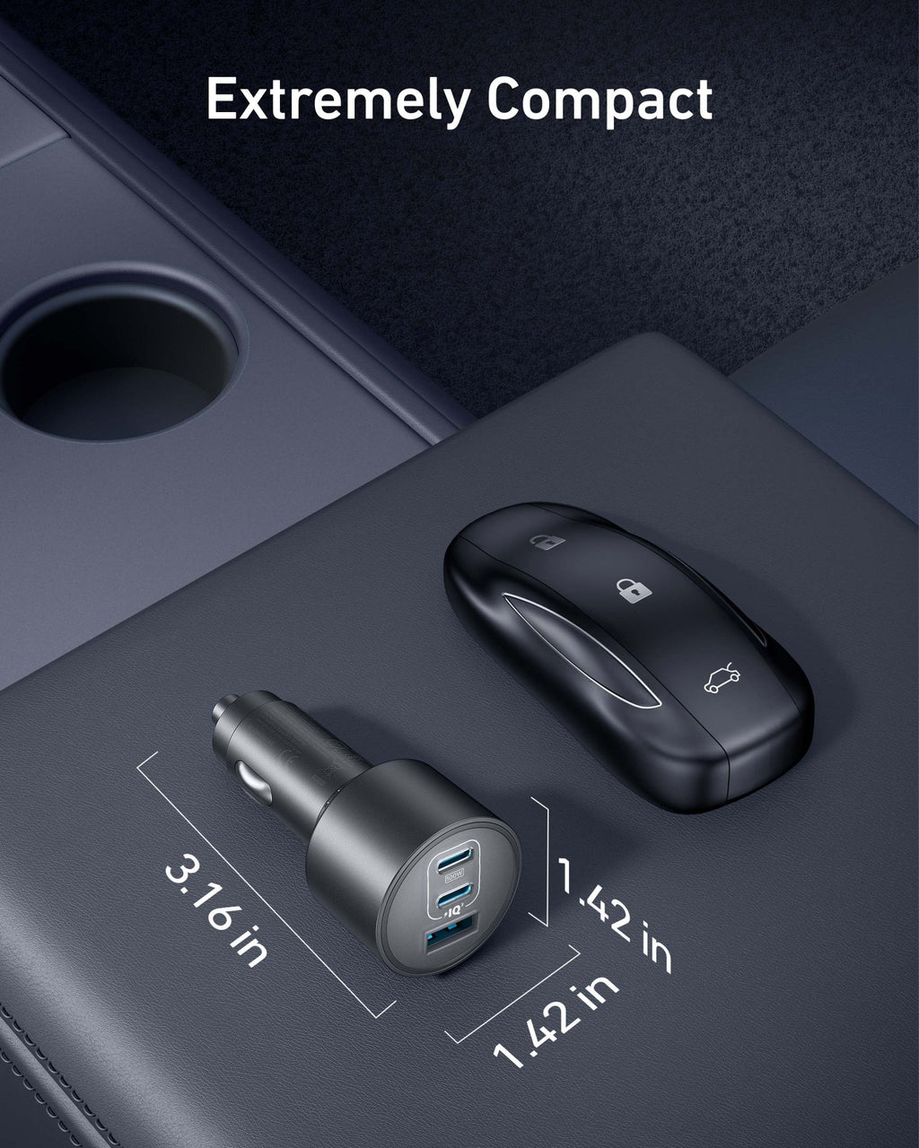 Anker Nano Car Charger (167.5W, 3 Ports) - Dynamic Power Supply - Car Charger