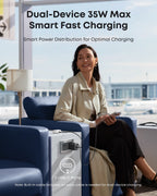Anker Nano Charger (35W, Built - In Retractable USB - C Cable) - Dynamic Power Supply - 