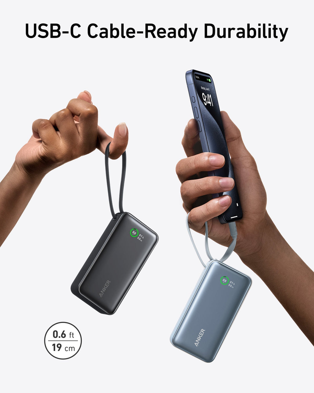 Anker Nano Power Bank (30W, Built-In USB-C Cable) - Dynamic Power Supply - Power Bank