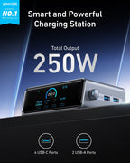 Anker Prime Charger (250W, 6 Ports, GaNPrime) - Dynamic Power Supply - 