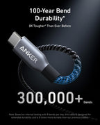 Anker Prime USB - C to USB - C Cable (240W, Upcycled - Braided) - Dynamic Power Supply - 