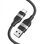 The Anker USB-A to USB-C Cable (3 ft / 6 ft, Upcycled-Braided) is a durable fast charging and data cable with a sturdy upcycled-braided design, featuring labeled "ANKER" connectors (one USB-A and one USB-C), displayed on a plain white background.