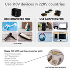 Step-Down Travel Voltage Converter and Adapter Kit with Pouch-3