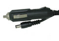 A close-up of the Naxa 12 Volt DC Cord to power TVs with a cigarette lighter socket and universal connector, attached by a coiled cable, isolated on a white background.