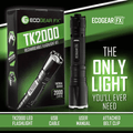 EcoGear FX TK2000 USB Rechargeable LED Tactical Flashlight - Dynamic Power Supply - Tactical Flashlights