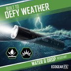 EcoGear FX TK2000 USB Rechargeable LED Tactical Flashlight - Dynamic Power Supply - Tactical Flashlights