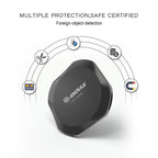 The Esoulk QI Certified 10W Wireless Charging Fast Charger Pad is shown with icons representing protections like foreign object detection, short circuit, overcharge, overcurrent, and temperature control. Enjoy "Multiple Protection, Safe Certified.