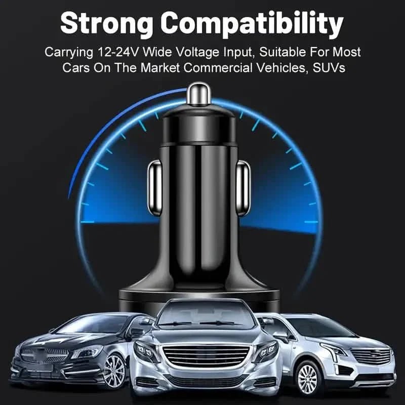 Fast Charging 6 Ports Car Charger Adapter with 4 USB + 2 Type - C 40W QC3.0 - Dynamic Power Supply - Automotive