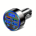 Fast Charging 6 Ports Car Charger Adapter with 4 USB + 2 Type - C 40W QC3.0 - Dynamic Power Supply - Automotive